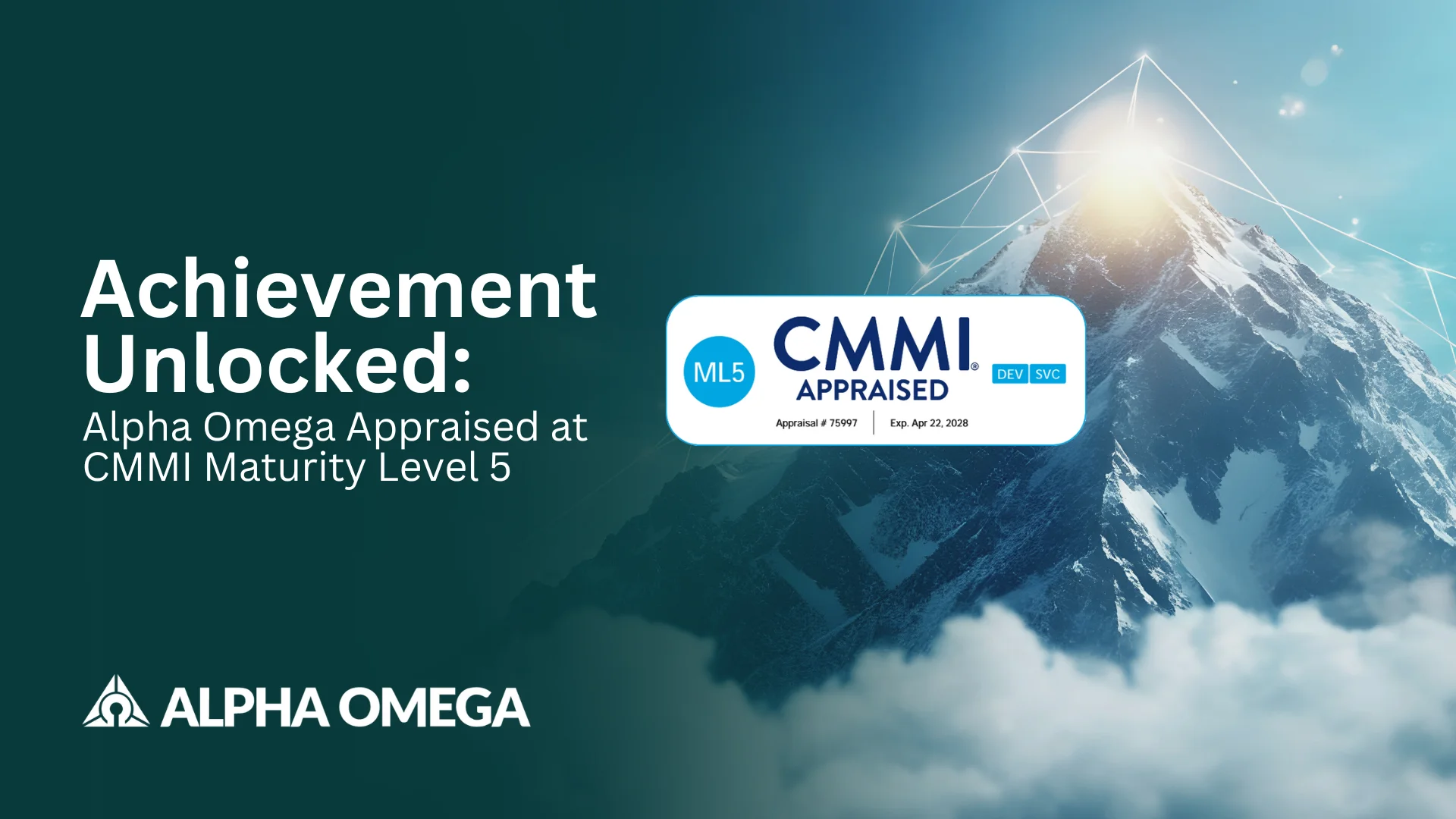 Alpha Omega appraised at CMMI Maturity Level 5